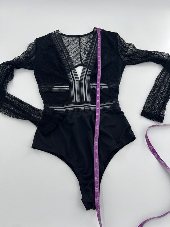 Lulus Casita Black Sheer Lace Long Sleeve Bodysuit XS - Picture 8 of 12